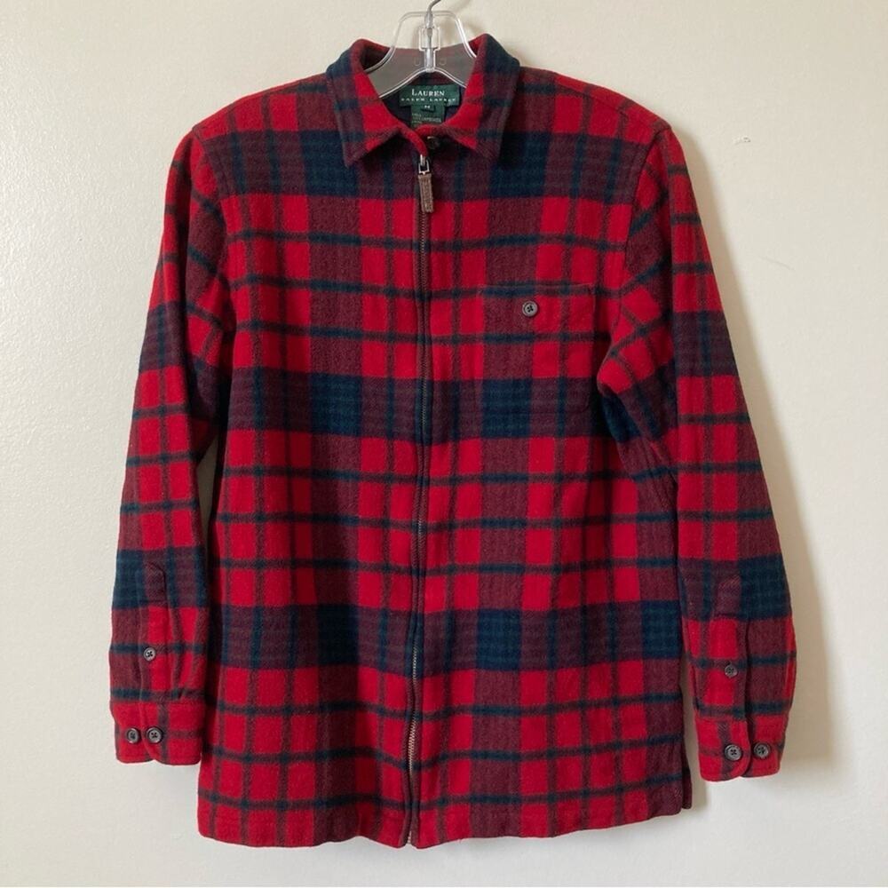 Ralph Lauren Flannel Zip-up Sweater Medium
